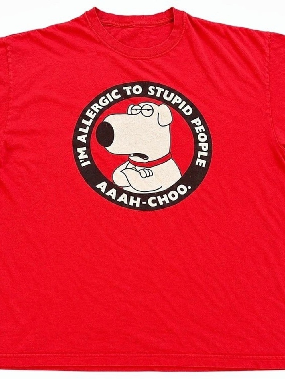 Family Guy Brian Griffin Allergic To Stupid People T-Shirt Red